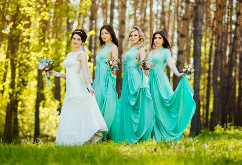 green wedding guest dress